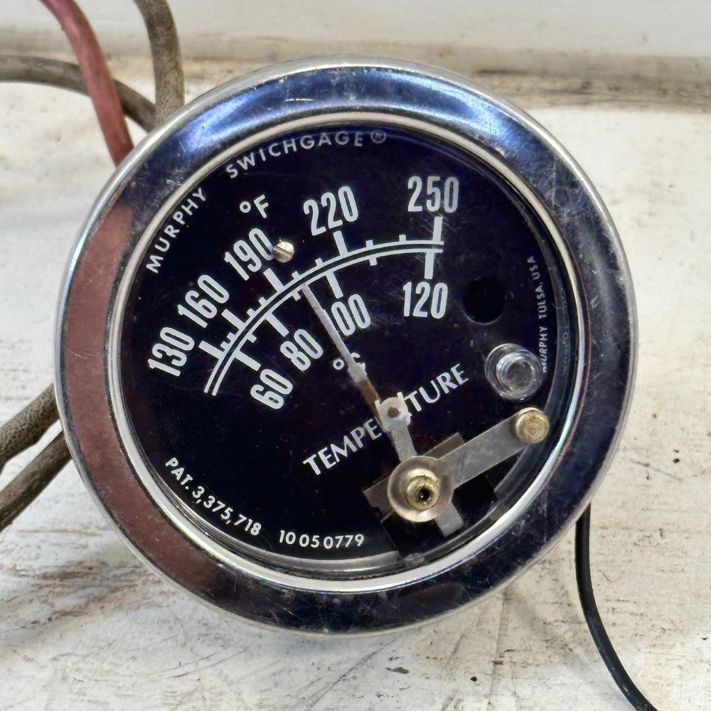 Vintage 3” Murphy Chrome Temperature Switch Gauge 10050779 Car Truck Rat Rod