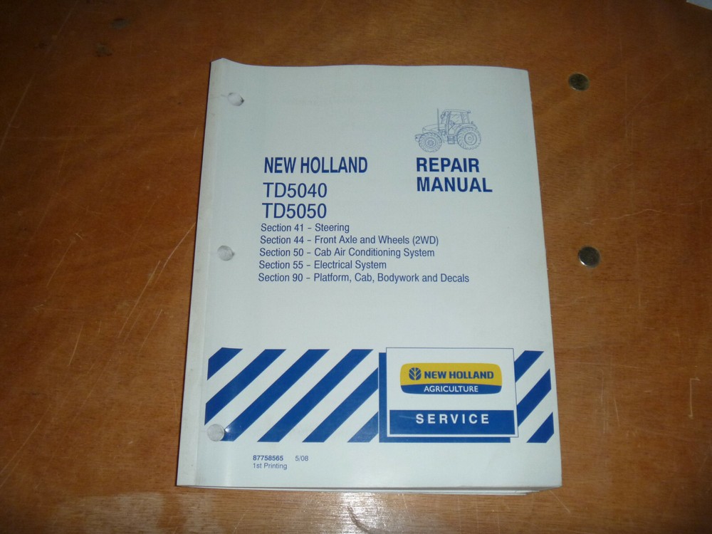 New Holland TD5040 TD5050 Tractor Cab Steering Electrical Wiring Diagram Manual