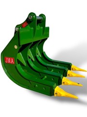JMA 40in Excavator Bucket Rake 10-15 Ton 65mm Pin-On Land Clearing Grapple Steel