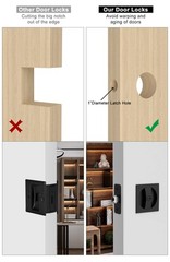Goldenwarm Pocket Door Lock 2 Pack For Bed/Bath Matte Black Contemporary