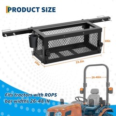 Heavy Duty Tractor Tool Box 23.5”x10”x10” Multi-Function Tractor Accessories