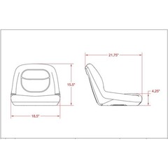Economical Black Tractor Seat with High Density Foam Cushion & Drain Hole