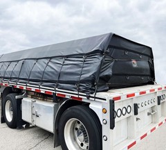 Trucking Flatbed Vinyl Tarp Heavy Duty 18oz 3 Piece Lumber Tarp (4′ Drop)