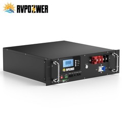 RVPOZWER 5.12kWh 48V 100Ah Server Rack Battery LiFePO4 Lithium Battery 100A BMS
