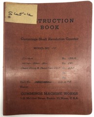 Cummings Machine Works Shaft Revolution Counter Instruction Manual Book (RF931)