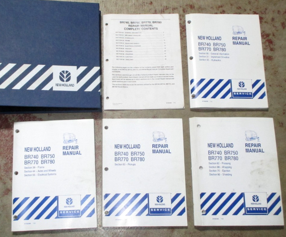 New Holland BR740 BR750 BR770 BR780 Round Baler Service Repair Manual ORIGINAL!