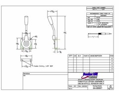 Throttle Lever, Cable Control, Friction Style, 3-1/8″ Travel, 64-00007