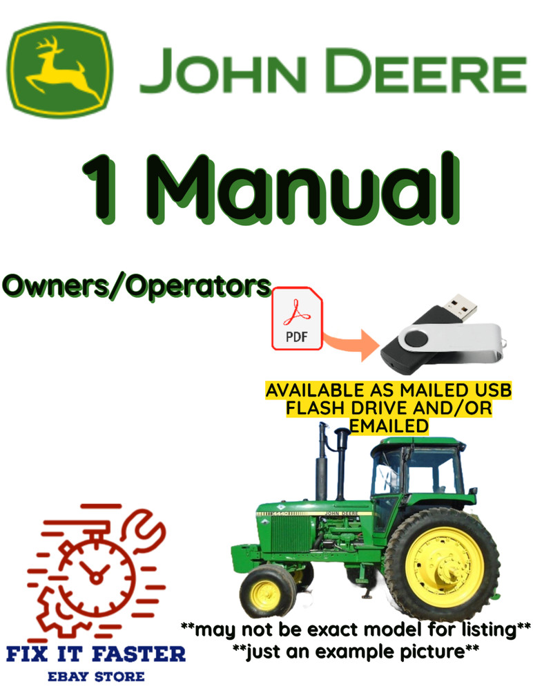 JOHN DEERE MODEL C TRACTOR OWNER OPERATORS MANUAL PDF FILE ON USB