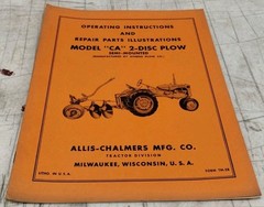 Allis Chalmers TM-58 Model “CA” 2-Disc Plow Semi-Mounted Manual