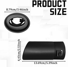 2.5″-3.3″ Exhaust Tips Muffler Tips, Adjustable Straight Pipe Exha Size: Black
