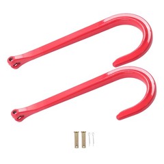 15 Inch Red J Hooks 7,100 LBS Working Load Limit Grade 80 Clevis J-Hook (2 Pack)