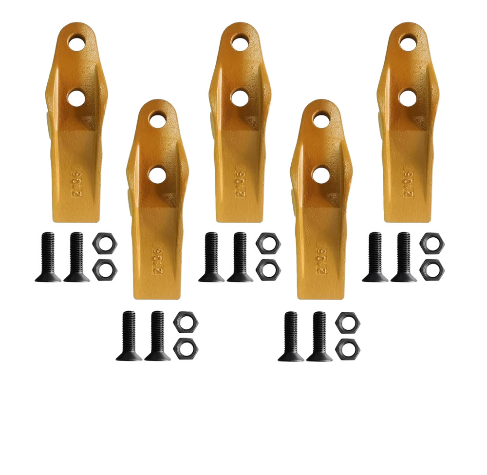 5 New Bucket Uni-Teeth with Hardware 1324720 Fits Caterpillar Skid Steers