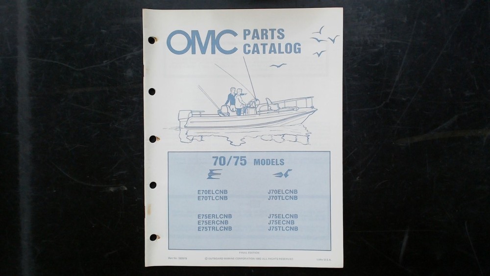 OMC 70 75 Models Parts Catalog 392979 1982 Outboard Marine Manual