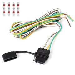 16AWG 5FT 4 Prong Trailer Wiring Harness Plug Female end Repl Style: 16AWG-5FT