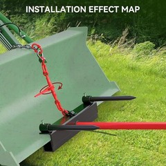 9″ Universal HD Hay Spear for Skid Steer Tractor Loader Bucket 2000 LBS Capacity