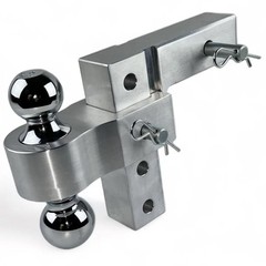 Uriah Products Adjustable Aluminum Hitch Mount with 2″ & 2.31″ Balls, Silver