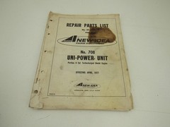 New Idea 708 Uni-Power Unit Perkins Diesel Parts List Catalog Manual