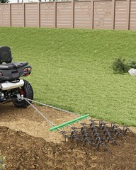 Drag Harrow for ATV UTV Tractor, 4×4 ft & 5×4.5 ft, 3/8″ 1/2″ Teeth, Tow Behind