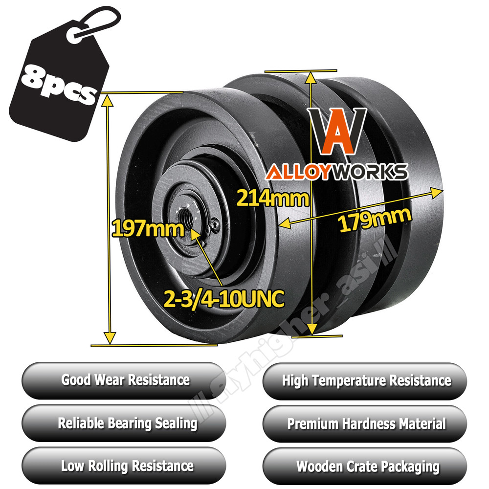 8pcs Bottom Roller For Bobcat T140 T190 T200 T300 T320 T590 T630 T650 T750 T770