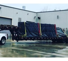 Super Light 14 Oz Lumber Tarp 16×18 (4′ Drop with 4′ x 8′ Flap) – Black