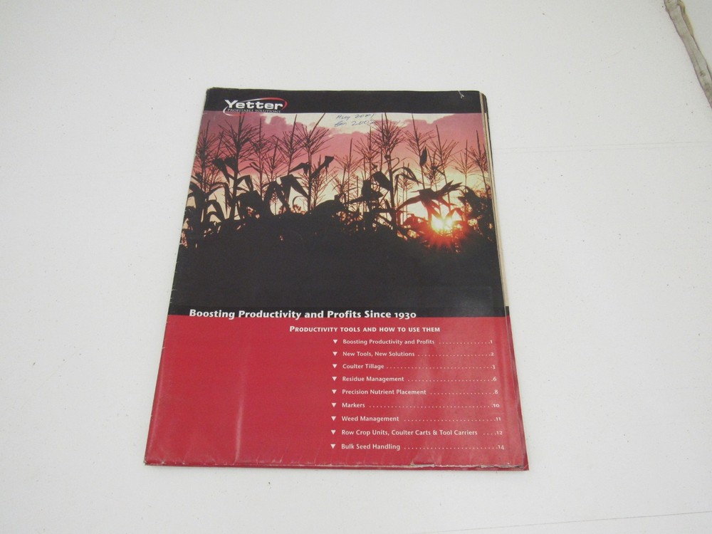 2002 Yetter Farm Equipment Brochure Literature