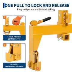 3 Point Quick Hitch for Cat 1 Tractors Attachments W/ 2″ Receiver Hitch 3000 LBS