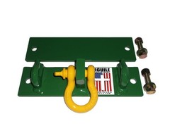 Bolt on bucket hooks green tractor grab hooks and yellow shackle green