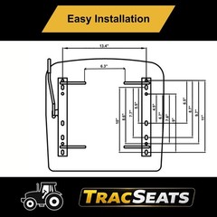 Trac Seats Universal Forklift Seat Replacement w/ Seat Belt – Tractor Skid Steer