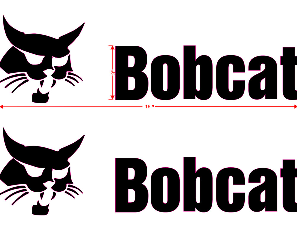 Bobcat Logo 16″ x 3″ Vinyl Decal / Sticker 2-Pack for Skid Steers, Excavators
