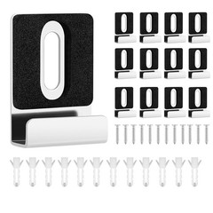 12 Pack Metal Mirror Holder Clips, Steel Heavy 1/4″ x 1″ x 1-1/2″, Silver