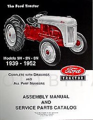 Ford 2N 8N 9N Tractor Assembly Book and Parts Manual 1939-1952 Catalog
