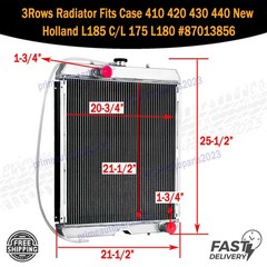 3Rows Radiator Fits Case 410 420 430 440 New Holland L185 C/L 175 L180 #87013856