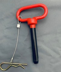 1/2, 5/8, 3/4, 7/8, 1-1/8 Red D Handle Hitch Pins with Hitch Clip Pins