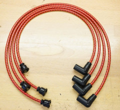 Ford 9N Red & Black Deluxe Cloth Covered Custom Fit Spark Plug Wire Set USA Made