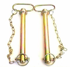2 HITCH PINS 5/8 X 7-7/8″ FARM TRACTOR WAGON TRAILER RECEIVER W/CHAIN LYNCH PIN