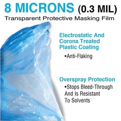 MAXIFILM 20ft x 250ft, 2Roll of Blue Overspray Paintable Masking Plastic