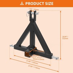 Gaomon 3 Point 2 Inch Receiver Hitch Hd 2 Receiver Tow Drawbar 3 Point Hitch
