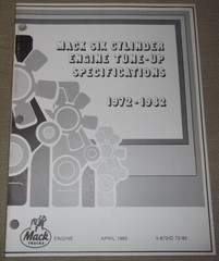 MACK TRUCK V6 1977 1978 1979 1980 1981 1982 ENGINE TUNE-UP SPECIFICATION MANUAL