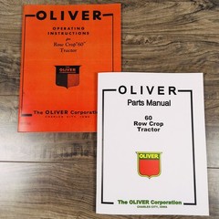 Oliver 60 Row Crop Tractor Parts Operators Manual Set Owners Catalog Book