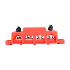 Red & Black 5/16″ 4 Stud Power Distribution Block -BUSBAR- With Cover