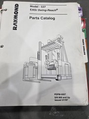 RAYMOND Model – 537 EASi Swing Reach ForkLift Parts Manual book catalog spare