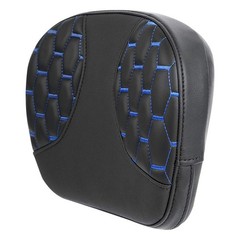Leather Sissy Bar Backrest Touring Road King Electra 2014-2023 Blue Stitching