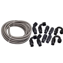 -8AN 20ft Stainless Nylon Braided Oil/fuel/gas Line Hose Fitting Ends Assembly