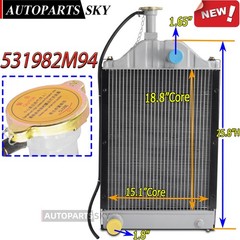 3Row Aluminum Tractor Radiator Fits Massey Ferguson 255 Diesel 531982M94 NEW