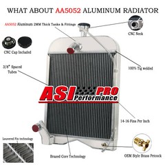3 CORE Radiator Replacement fits Ford 2N 8N 9N Models #8N8005,86551430, NH8N8005