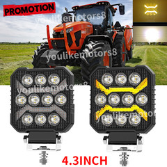 2X Square 4.3” in LED Work Light Headights Fit John Deere Kubota Kubota Tractor