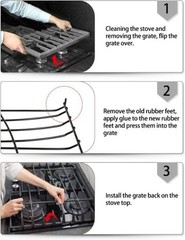RV Stove Grate Rubber Grommets Kit 525004, 4Pcs Replacement Rubber Feet Pads for
