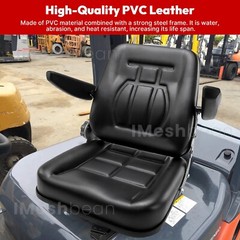Tractor Forklift Seat Excavator Universal Adjustable Backrest Armrest Safty Belt