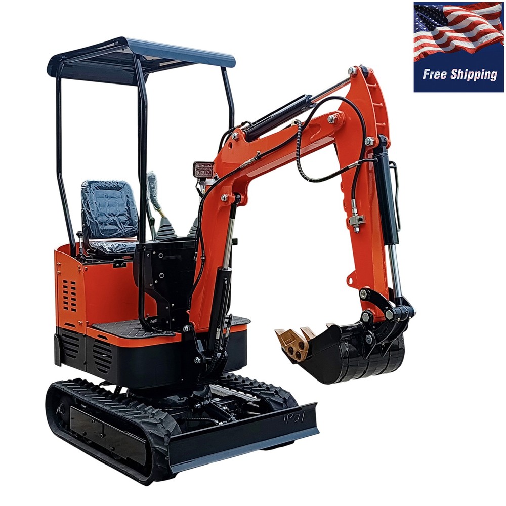 1.0 Ton 2200lbs 7.6KW B&S Mini Excavator w/ Hydraulic Thumb EPA US Free Shipping