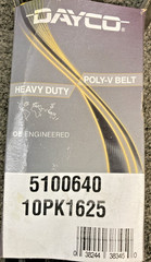 New Genuine Dayco 5100640 10PK1625 Heavy Duty Poly Rib Belt